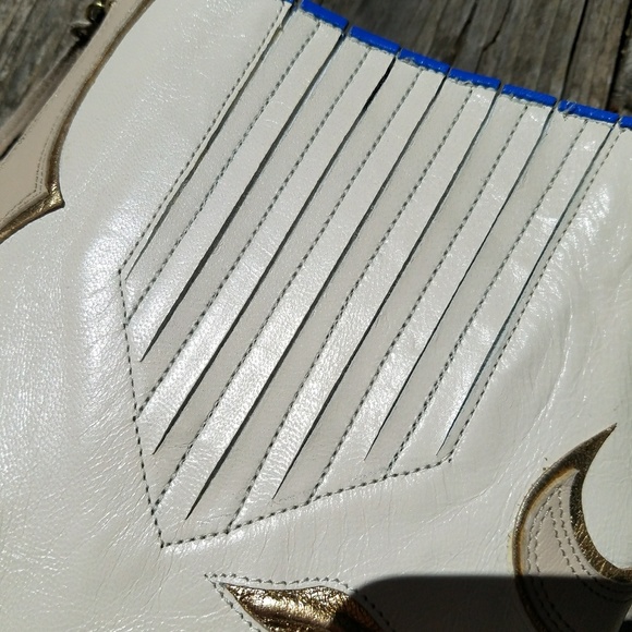 SOLD Miu Miu Runway 2012 Blue Gold Rose Heel Boots - Picture 5 of 8